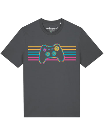 wat? Apparel T-Shirt Retro Joystick in Grau