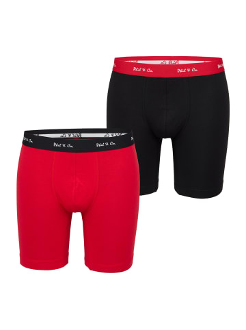 Phil & Co. Berlin  Retro Boxer Long in black-red-chilli pepper