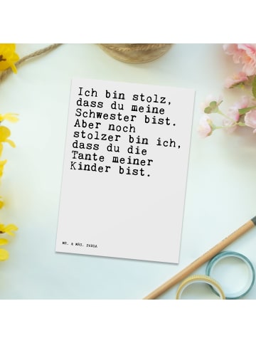 Mr. & Mrs. Panda Grußkarte Ich bin stolz, dass... mit Spruch in Weiß