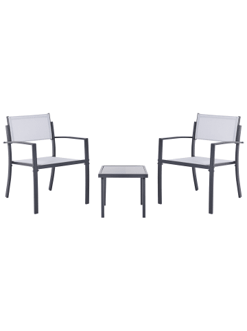 Beliani 3-tlg Bistro Set TAVOLETO in Grau