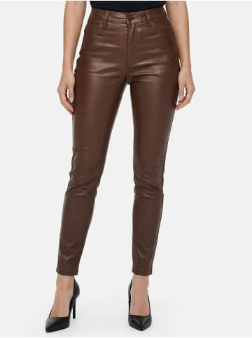 Tazzio Jeans Skinny Fit "F139" - Lederoptik - in Braun