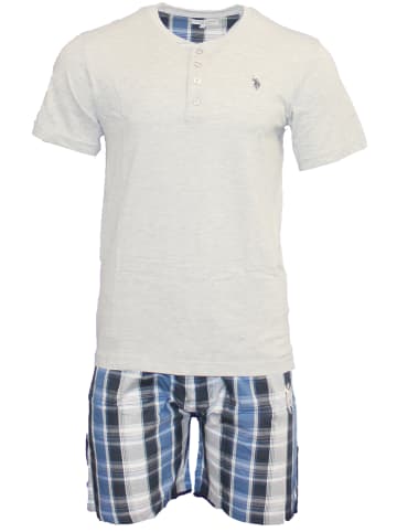 U.S. Polo Assn. U.S. Polo ASSN. Kurzarm Pyjama in BLAU/GRAU