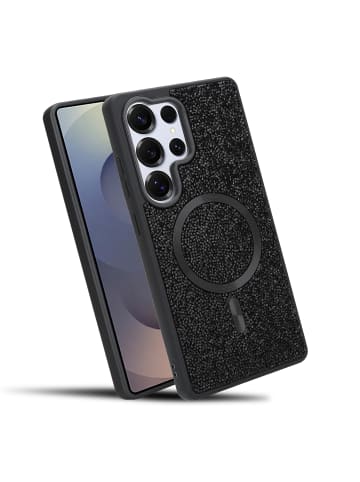 cadorabo Hülle für Samsung Galaxy S25 Ultra Glitzer Schutzhülle in Schwarz