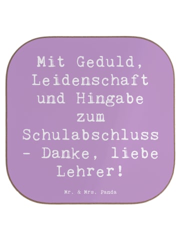 Mr. & Mrs. Panda Holzuntersetzer Spruch Danke Lehrer mit Spruch in Lavendeltraum