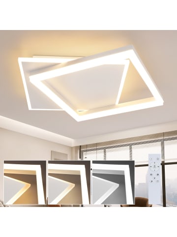 ZMH Deckenleuchte LED in Weiß Dimmbar 42W Acryl Modern mit Fernbedienung