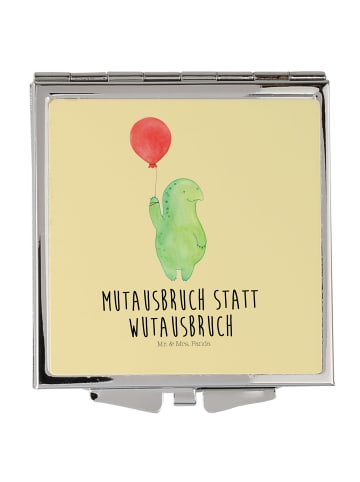 Mr. & Mrs. Panda Schminkspiegel Schildkröte Luftballon mit Spruch in Gelb Pastell