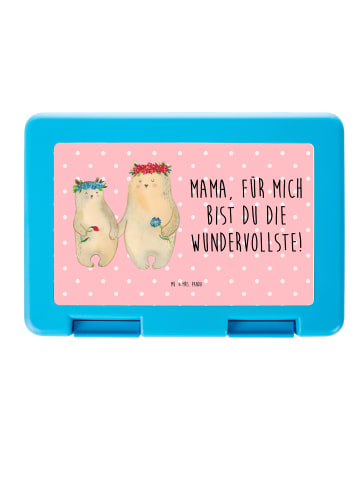 Mr. & Mrs. Panda Bentobox Bären mit Blumenkranz mit Spruch in Rot Pastell