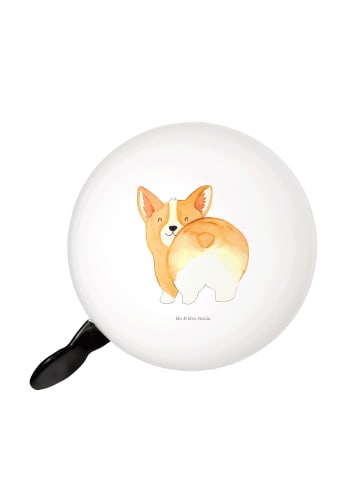 Mr. & Mrs. Panda Fahrradklingel Corgi Po ohne Spruch in Weiß