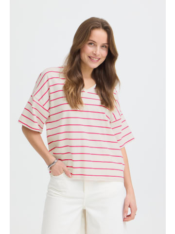 b. young Kurzarm-Bluse BYPANDINNA Loose fit in RASPBERRY ROSE/WHITE STRIPE