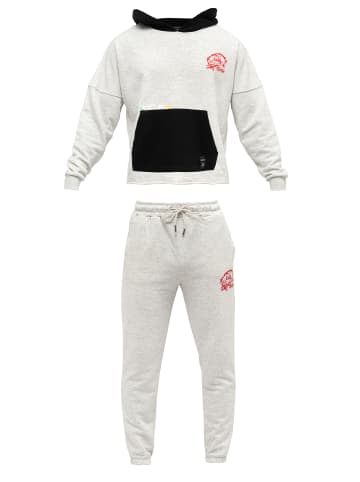 Tom Barron Trainingsanzug Tom Barron Mens Oversize Print Design Sweatshirt And Pant Sets in grey