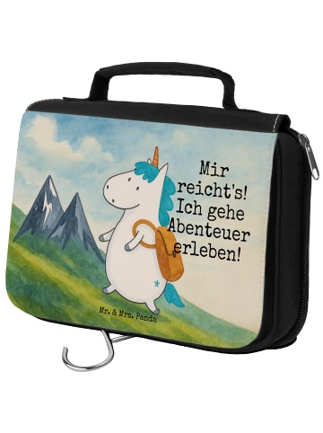 Mr. & Mrs. Panda Kulturbeutel Einhorn Bergsteiger Design mit Spruch in Weiß