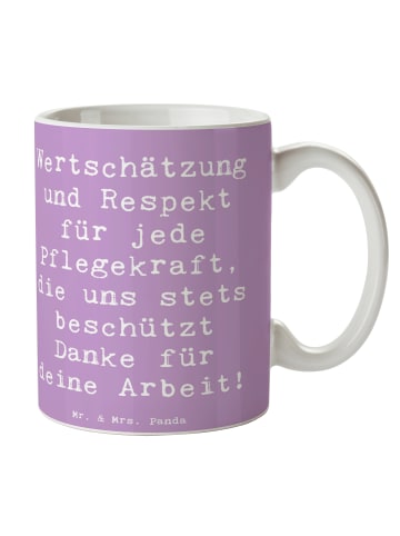 Mr. & Mrs. Panda Kaffeebecher Spruch Pflegekraft Wertschätzung m... in Lavendeltraum