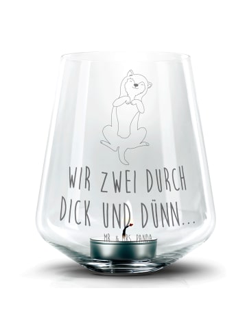 Mr. & Mrs. Panda Windlicht Hund Streicheln mit Spruch in Transparent