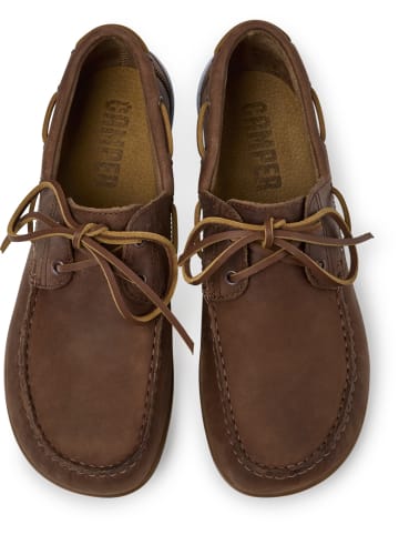 Camper Schnürschuhe " Peu Circuit " in Dunkelbraun / Hellblau