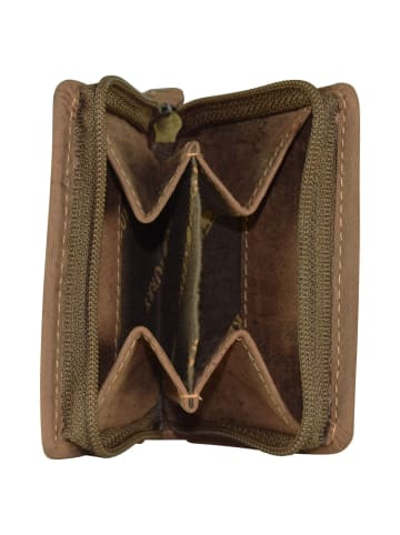 Greenburry Vintage Münzbörse Leder 7 cm brown