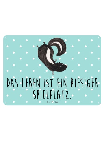 Mr. & Mrs. Panda wandtafel Stinktier Handstand mit Spruch in Türkis Pastell