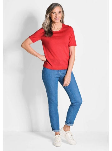 GOLDNER Kurzgröße:  Strickpullover in rot