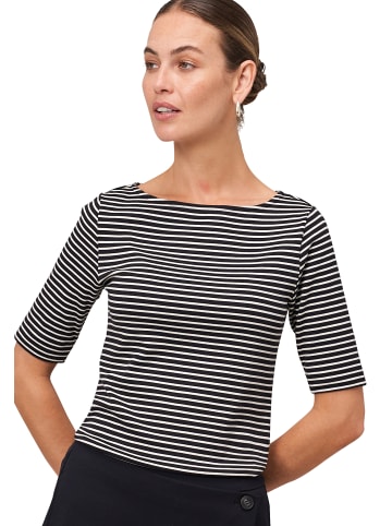 Zero  Ringelshirt mit U-Boot Ausschnitt in BlackCream