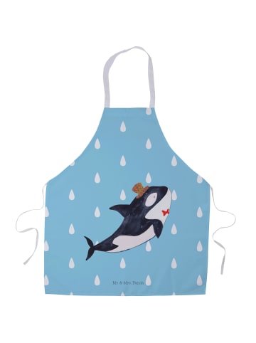 Mr. & Mrs. Panda Schürze Orca Zylinder ohne Spruch in Blau Pastell