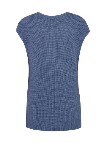 GOLDNER Kurzgröße:  Modischer Pullunder in schieferblau / melange