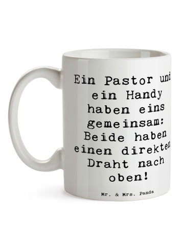 Mr. & Mrs. Panda Keramiktasse Spruch Pastor Verbindung mit Spruch in Weiß
