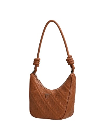 Guess Adelasia Top Zip - Schultertasche 24 cm  (Black) in caramel