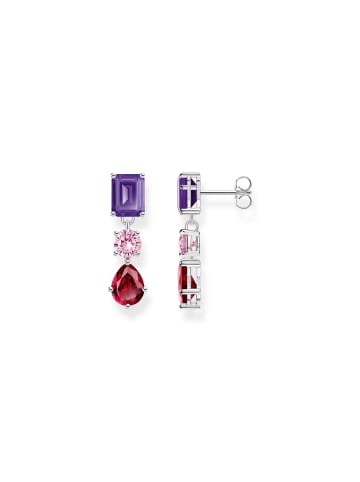 Thomas Sabo Ohrringe in silberfarben, violett, rot, pink