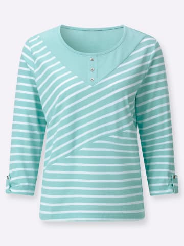 WITT WEIDEN Ringelshirt in mint-ecru-gemustert