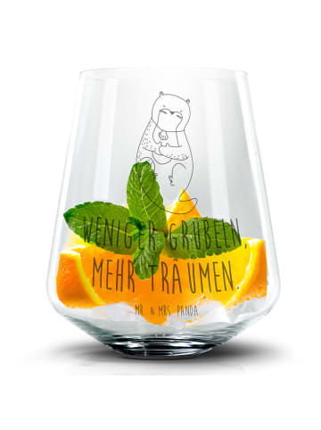 Mr. & Mrs. Panda Cocktail Glas Otter Muschel mit Spruch in Transparent