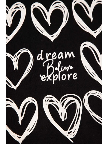 Coccodrillo Kleid aus Sweatshirtstoff mit kurzen Ärmeln in schwarz