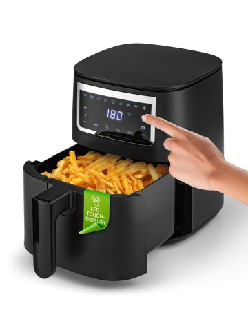 Gourmet Maxx Heißluft-Fritteuse Digital 4l 1300W schwarz matt Schwarz