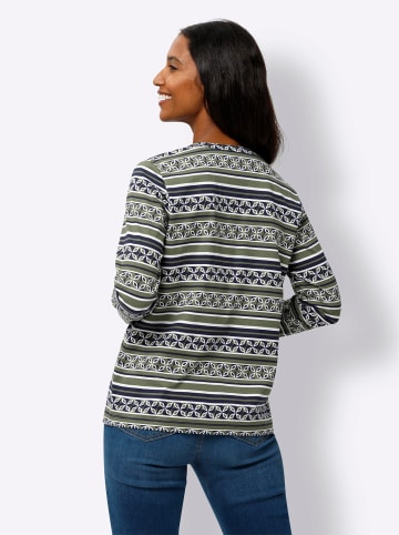 Heine Langarmshirt in khaki-marine-bedruckt