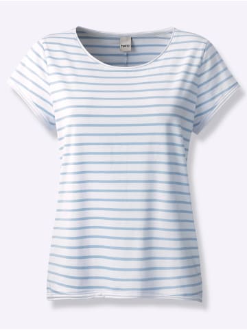 Heine Ringelshirt in weiß-eisblau-geringelt