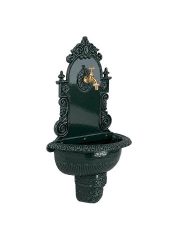 relaxdays Wandbrunnen in Grün - (B)44x (H)75 x (T)22 cm