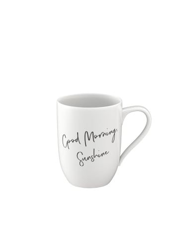 Villeroy & Boch Becher mit Henkel 'Good Morning, Sunshine' Statement in Weiß 290 ml