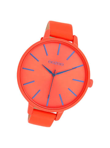 Oozoo Analog-Armbanduhr Oozoo Timepieces rot, orange extra groß (ca. 48mm)