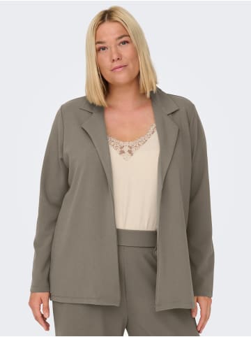 ONLY Carmakoma Blazer Übergröße Business Cardigan Strickjacke Plus Size CARSANIA in Braun-3