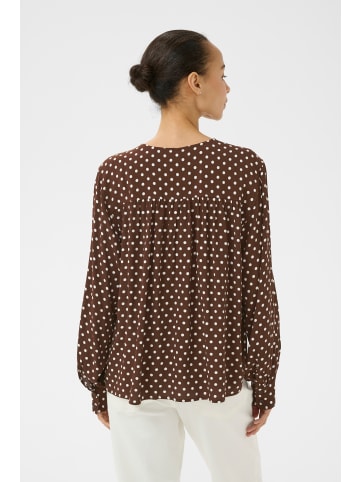 PART TWO Langarm-Bluse YaninaPW Lockere Passform in Downtown Brown Dot Print