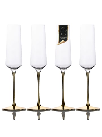 Intirilife Champagner Glas 200 ml Sekt Prosecco Gläser in 4x 200ml Transparent