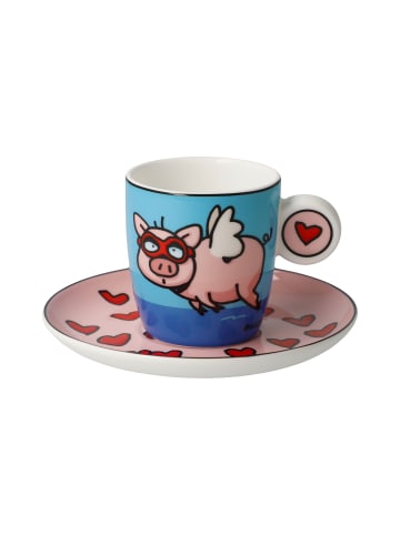 Goebel Espressotasse " Ed Heck- When Pigs Fly " in Bunt