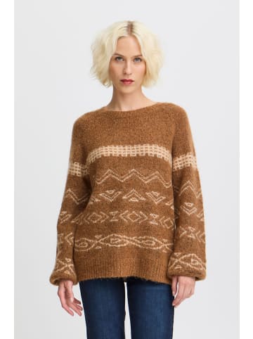 PULZ Jeans PZMIMI Pullover regular fit in Tobacco Brown Melange
