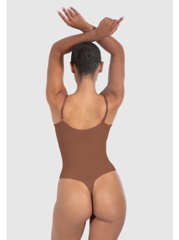 SMILODOX String Bodysuit Nysa in Braun