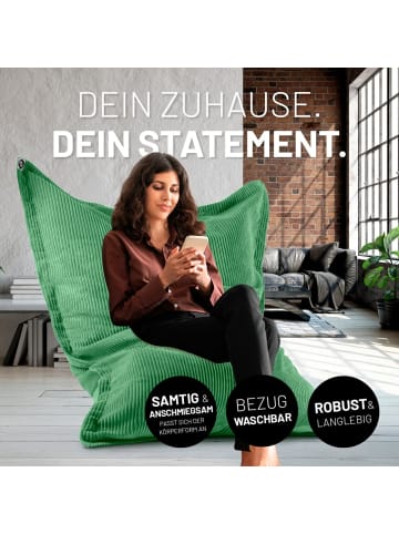Lumaland LUMALAND Sitzsack Classic XXL Cord 380 L - 140 x 180 cm - mit waschbarem Bezug