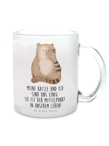 Mr. & Mrs. Panda Tee Tasse Katze Sitzen mit Spruch in Transparent