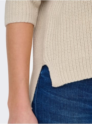 ONLY Weicher Rundhals Strickpullover Tiefe Schulter Warm & bequem in Creme