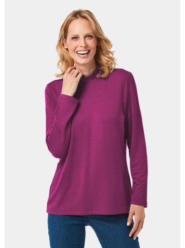 GOLDNER Stehkragenshirt mit Langarm in cyclam