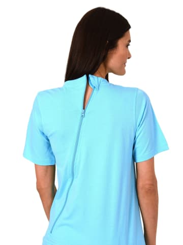 NORMANN Pflegeoverall kurzarm Reißverschluss Rücken - 88627 in türkis