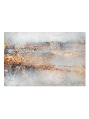 WALLART Leinwandbild - Gold-Grauer Nebel in Grau