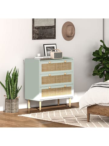 HOMCOM Kommode-80L x 40B x 87,5H cm-Grün