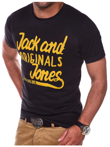 Jack & Jones T-Shirt - JJJORCOCOSTEE mit Print O-Neck in Schwarz-Gelb